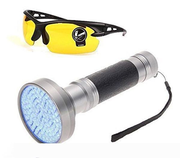 100led 395-400nm uv blacklight scorpion super bright detection flashlight torch portable violet light with protection goggle glasses
100led 395-400nm uv blacklight scorpion super bright detection flashlight torch portable violet light with protection goggle glasses