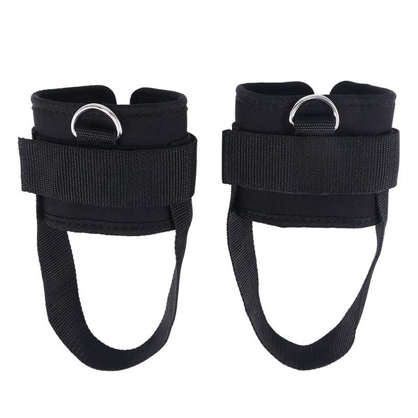 2pcs Sport Ankle Strap Padded D-ring Ankle Cuffs For Gym Workouts Cable Machines Buand Leg Weights Exercises (black)