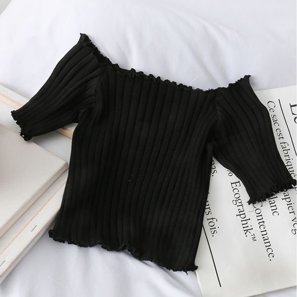 blackday women t-shirt off shoulder knitting crop women fashion solid short sleeve skinny t-shirts women 2020 summer, White
blackday women t-shirt off shoulder knitting crop women fashion solid short sleeve skinny t-shirts women 2020 summer, White