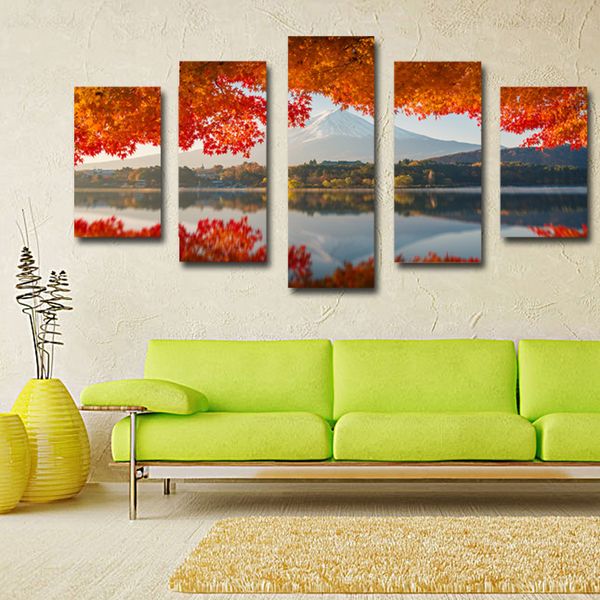 frameless ddecorative oil painting 5 piece volcano with autumn maple leaves canvas prints painting picture home wall art
frameless ddecorative oil painting 5 piece volcano with autumn maple leaves canvas prints painting picture home wall art