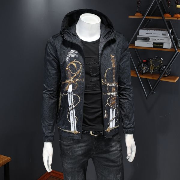 color jacket men's youth slim korean hooded jacket casual men's large size fat people european and american printing handsome, Black;brown
color jacket men's youth slim korean hooded jacket casual men's large size fat people european and american printing handsome, Black;brown