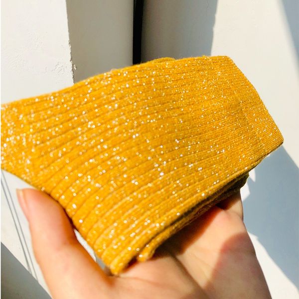 liaoyuan yin cong plain candy and women ins glittery threads filigree ruched socks women's fashionable candy-colored socks push, Pink;yellow
liaoyuan yin cong plain candy and women ins glittery threads filigree ruched socks women's fashionable candy-colored socks push, Pink;yellow
