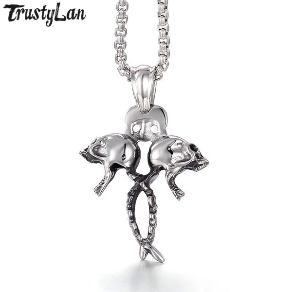 wholesale price stainless steel three skull pendant necklace for man creative jewelry gift for boyfriend husband dropshipping, Silver
wholesale price stainless steel three skull pendant necklace for man creative jewelry gift for boyfriend husband dropshipping, Silver