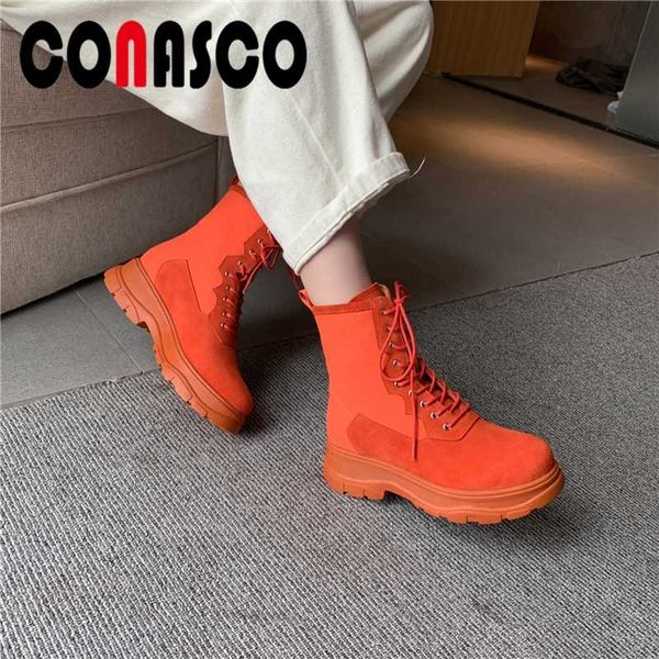 conasco women outdoor ankle boots new cow suede autumn and winter shoes round toe platforms lace-up casual shoes woman, Black
conasco women outdoor ankle boots new cow suede autumn and winter shoes round toe platforms lace-up casual shoes woman, Black