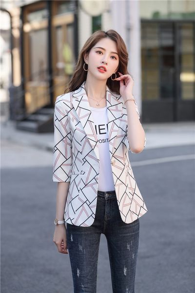 small suit coat for women 2019 summer new fashion slim coat coatbritish style business wear medium sleeve plaid suit thin, White;black
small suit coat for women 2019 summer new fashion slim coat coatbritish style business wear medium sleeve plaid suit thin, White;black
