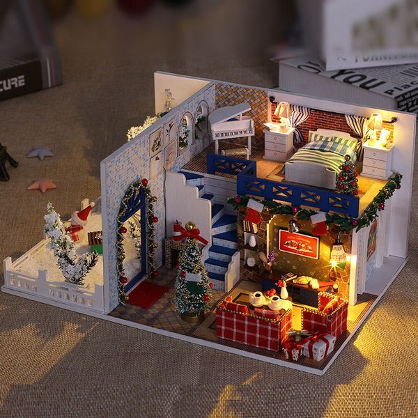 blue christmas beautiful wooden miniture doll house assembly minituras with furniture diy dollhouse birthday gift y200414
blue christmas beautiful wooden miniture doll house assembly minituras with furniture diy dollhouse birthday gift y200414