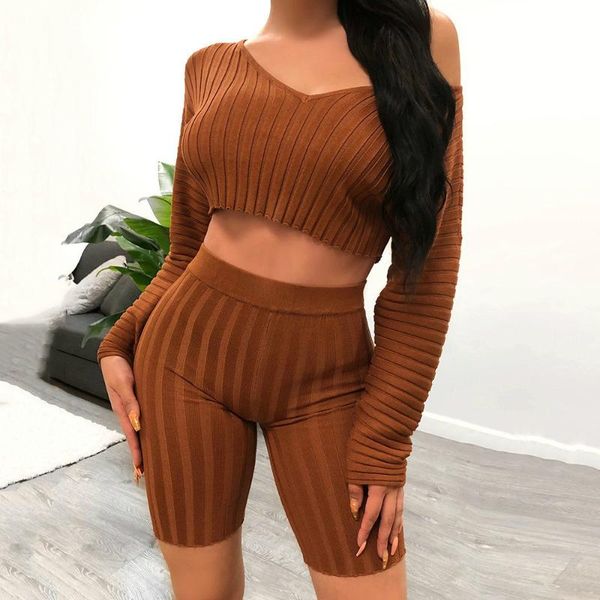 two piece knit set women club outfits 2020 autumn long sleeve v neck crop and bikers shorts party matching sets, White
two piece knit set women club outfits 2020 autumn long sleeve v neck crop and bikers shorts party matching sets, White