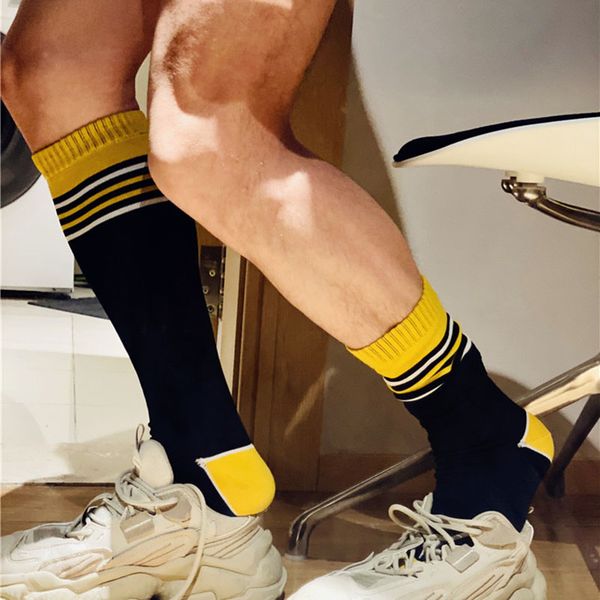 socks men calcetines striped high tube socks skarpetki men's sport sweat meias calcetines hombre trend stocking, Black
socks men calcetines striped high tube socks skarpetki men's sport sweat meias calcetines hombre trend stocking, Black