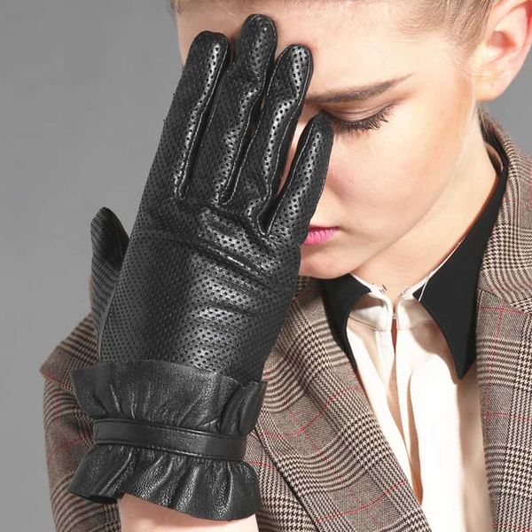 nh winter women genuine leather gloves new fashion brand black real goatskin gloves breathable mittens driving, Blue;gray
nh winter women genuine leather gloves new fashion brand black real goatskin gloves breathable mittens driving, Blue;gray