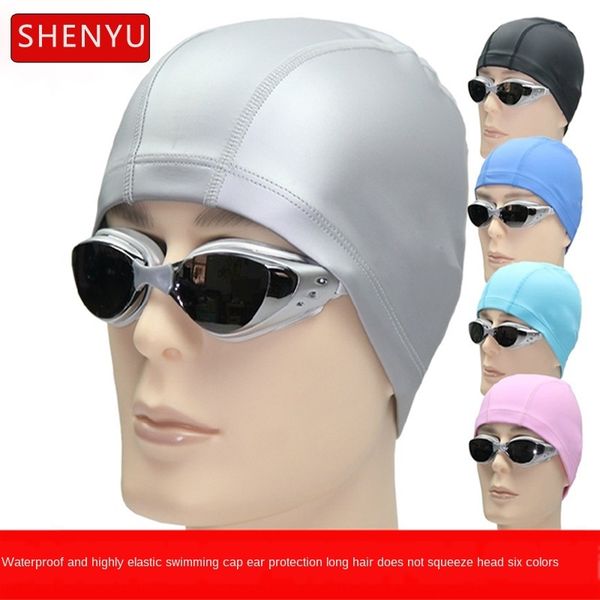 pu swimming cap waterproof high elastic ear protection long hair swimming cap men's and women's waterproof non-tightening head
pu swimming cap waterproof high elastic ear protection long hair swimming cap men's and women's waterproof non-tightening head