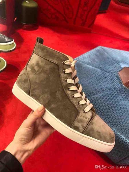 2019 люкс мужчина кроссовок шипы high top boots хаки замша овчина кожа тренеры, париж кружевных homme кроссовки кроссовки, Black
2019 люкс мужчина кроссовок шипы high top boots хаки замша овчина кожа тренеры, париж кружевных homme кроссовки кроссовки, Black