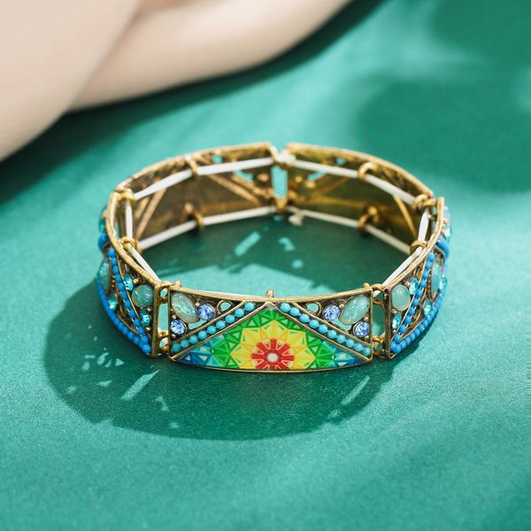 fashion retro style with colorful rhinestone and beads shell flower shaped elastic bracelet jewelry for women, Black
fashion retro style with colorful rhinestone and beads shell flower shaped elastic bracelet jewelry for women, Black