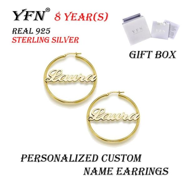yfn brand sterling silver custom personalized name round hoop earrings birthday gift, Golden
yfn brand sterling silver custom personalized name round hoop earrings birthday gift, Golden