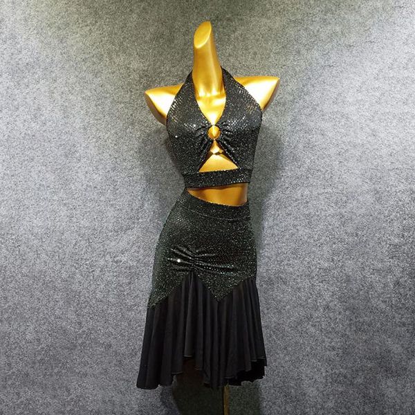 stage wear 2021 black sleeveless bare back latin dance dress and skirt dancing performance women ballroom samba tango w372, Black;red
stage wear 2021 black sleeveless bare back latin dance dress and skirt dancing performance women ballroom samba tango w372, Black;red