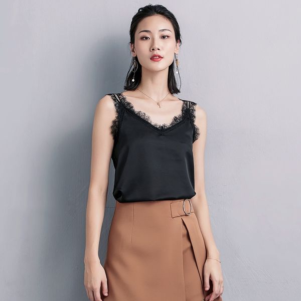 silk lace shirt silk satin satin summer camisole women's inner lace v-neck slimming all-match outer wear base shirt 1913, Camo
silk lace shirt silk satin satin summer camisole women's inner lace v-neck slimming all-match outer wear base shirt 1913, Camo