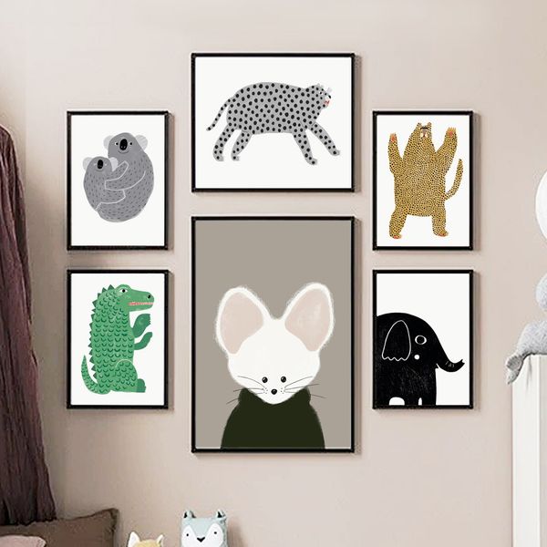 cartoon elephant koala leopard rat wall art canvas painting nordic posters and prints wall pictures for kids room bedroom decor
cartoon elephant koala leopard rat wall art canvas painting nordic posters and prints wall pictures for kids room bedroom decor