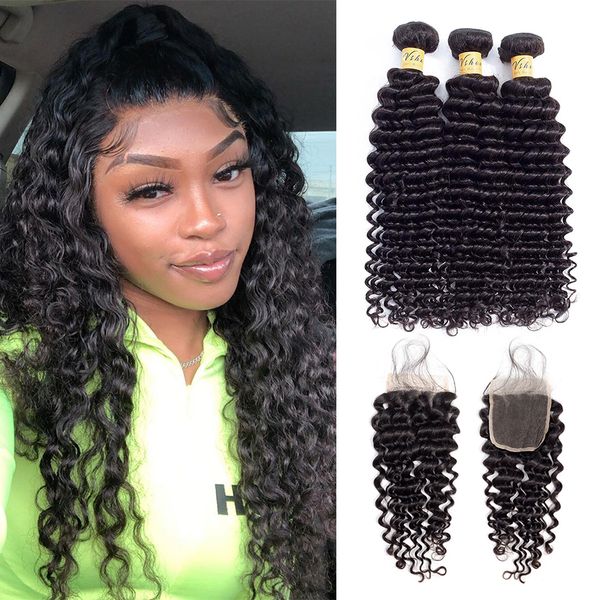 brazilian deep wave bundles with closure vshow human hair weave bundles deep curly 3 bundles with closure remy hair extension, Black
brazilian deep wave bundles with closure vshow human hair weave bundles deep curly 3 bundles with closure remy hair extension, Black