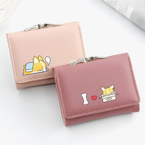 

Wallet Women Cute Corgi Doge Design Women's Wallets PU Leather Female Short Money Purses With Coin Pocket New Cartera Mujer