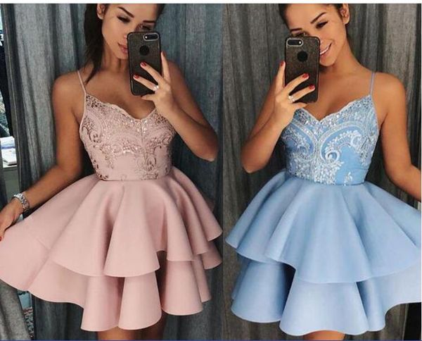 delicate v-neck ball gown homecoming dress applique spaghetti strap backless mini ruffles prom gown cocktail graduation party dresses, Red
delicate v-neck ball gown homecoming dress applique spaghetti strap backless mini ruffles prom gown cocktail graduation party dresses, Red