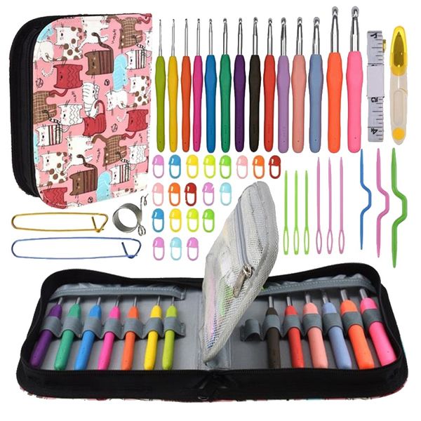 48 pcs aluminium crochet hooks knit colorful crochet needle set sweater knitting needls set diy clothes scarf with bag, Black
48 pcs aluminium crochet hooks knit colorful crochet needle set sweater knitting needls set diy clothes scarf with bag, Black