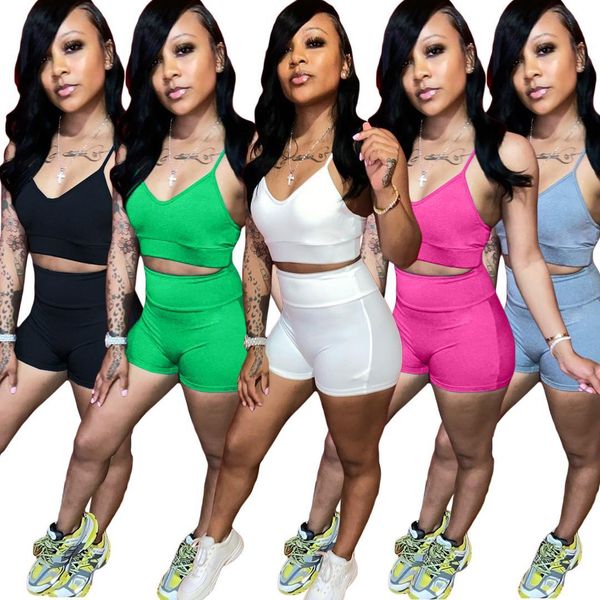 two-piece set summer fashion tracksuit for women ladies suit solid color print camisole vest+ elastic waist shorts sport sets 2020 new, Gray
two-piece set summer fashion tracksuit for women ladies suit solid color print camisole vest+ elastic waist shorts sport sets 2020 new, Gray