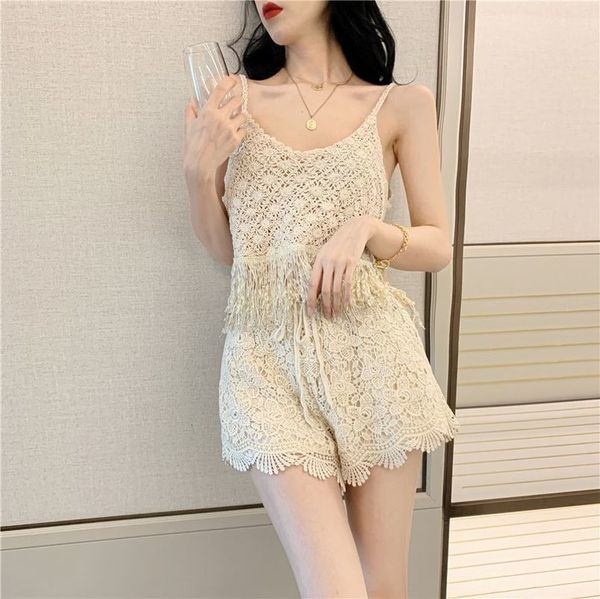 women's 2pcs sets hollow out knitted v-neck beach tees off shoulder low-cut crop short pants, Gray
women's 2pcs sets hollow out knitted v-neck beach tees off shoulder low-cut crop short pants, Gray