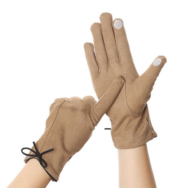 female winter warm suede leather full finger touch screen gloves elegant bow cashmere women thin cycling driving mittens j89, Blue;gray
female winter warm suede leather full finger touch screen gloves elegant bow cashmere women thin cycling driving mittens j89, Blue;gray