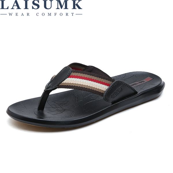 laisumk summer men shoes fashion mens flip flops 2020 trendy anti-slip leather men casual shoes classic massage beach slippers, Black
laisumk summer men shoes fashion mens flip flops 2020 trendy anti-slip leather men casual shoes classic massage beach slippers, Black
