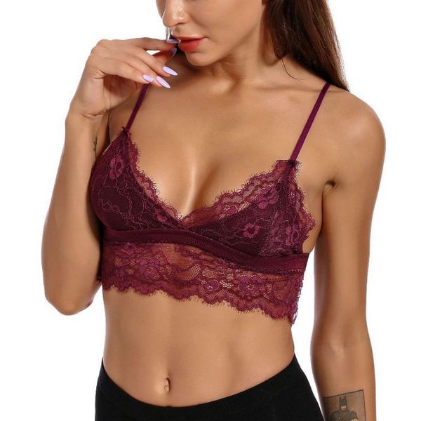 bras fashion women lace sling vest thin section solid color jacquard deep v temptation bra, Red;black
bras fashion women lace sling vest thin section solid color jacquard deep v temptation bra, Red;black