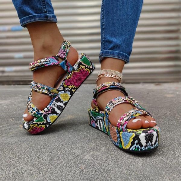 women's sandals wedges plus size summer ladies high heels fashion multicolor snakeskin platform sandals open toe beach shoes cs09, Black
women's sandals wedges plus size summer ladies high heels fashion multicolor snakeskin platform sandals open toe beach shoes cs09, Black