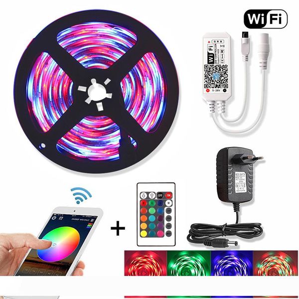 5M WiFi RGB LED Strip Waterproof 2835 DC 12V Diode Tape Flexible Neon Ribbon Led Lights Strips RF Remote Controller+Adapter Plug
5M WiFi RGB LED Strip Waterproof 2835 DC 12V Diode Tape Flexible Neon Ribbon Led Lights Strips RF Remote Controller+Adapter Plug