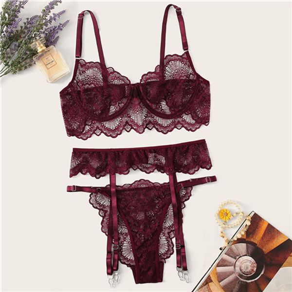 lace garter lingerie set women intimates underwire transparent bra and thongs underwear set, Black;white
lace garter lingerie set women intimates underwire transparent bra and thongs underwear set, Black;white