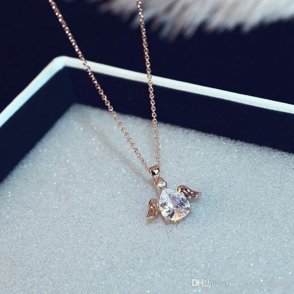 2017 new fashion gold crystal angel wings long chain necklace cute little angel crystal necklace women crystal chain clavicle, Silver
2017 new fashion gold crystal angel wings long chain necklace cute little angel crystal necklace women crystal chain clavicle, Silver