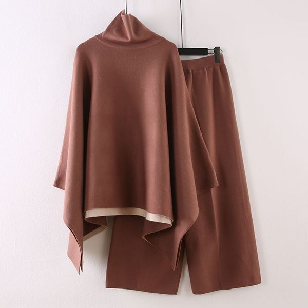 new fashionable two-piece set all-match cape wide leg pants coat shawl coat elegant loose knitted wide-leg pants suit for women, White;black
new fashionable two-piece set all-match cape wide leg pants coat shawl coat elegant loose knitted wide-leg pants suit for women, White;black