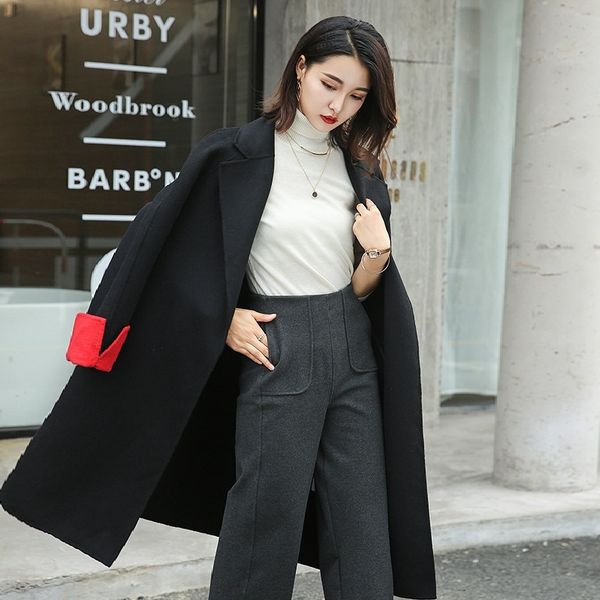 double-sided woolen wool wool coat women's long new autumn and winter high-end woolen coat women's sleeve contrast color, Black
double-sided woolen wool wool coat women's long new autumn and winter high-end woolen coat women's sleeve contrast color, Black