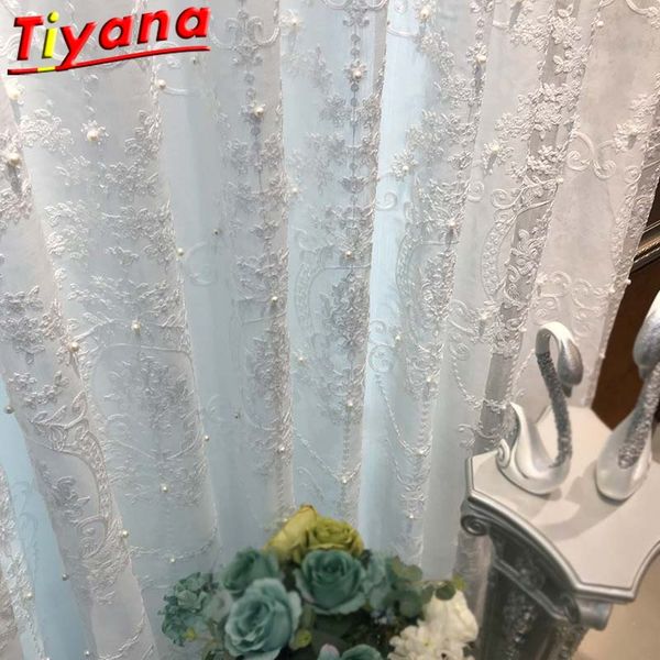 white curtains contain pearls elegant nordic geometric embroidery beads tulle for living room finished window drapes x-hm005d#40
white curtains contain pearls elegant nordic geometric embroidery beads tulle for living room finished window drapes x-hm005d#40