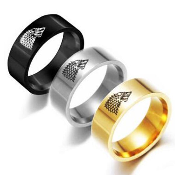 4 colors stainless steel game of thrones winterfell stark wolf ring silver gold black band ring for women men fashion jewelry
4 colors stainless steel game of thrones winterfell stark wolf ring silver gold black band ring for women men fashion jewelry