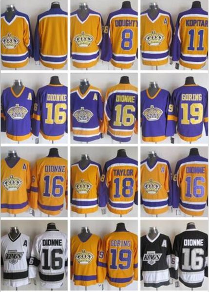 men's los angeles kings vintage version jerseys 16 dionne 8 doughty 11 kopitar 19 goring 23 browen 18 taylor ccm hockey jersey, Black;red
men's los angeles kings vintage version jerseys 16 dionne 8 doughty 11 kopitar 19 goring 23 browen 18 taylor ccm hockey jersey, Black;red