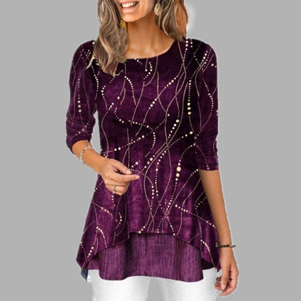 plus size 5xl o neck 3/4 sleeve women's tunics dot print female tunic blouses autumn 2020 summer casual irregular hem lady shirt, White
plus size 5xl o neck 3/4 sleeve women's tunics dot print female tunic blouses autumn 2020 summer casual irregular hem lady shirt, White