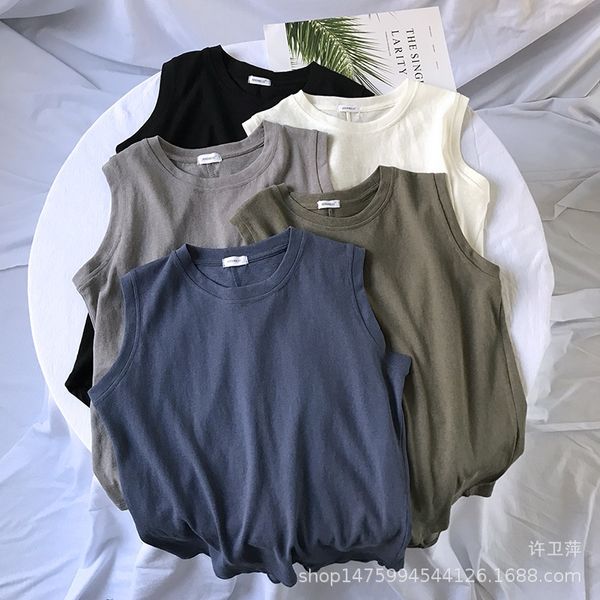 loose sleeveless t-shirt for women korean style summer 2019 new vest t-shirt vest thin cotton casual waistcoat, White
loose sleeveless t-shirt for women korean style summer 2019 new vest t-shirt vest thin cotton casual waistcoat, White