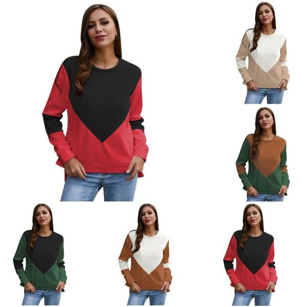 women's hoodies & sweatshirts sweatshirt casual loose stitching contrast o-neck long sleeve roupa feminina blusas de mujer, Black
women's hoodies & sweatshirts sweatshirt casual loose stitching contrast o-neck long sleeve roupa feminina blusas de mujer, Black