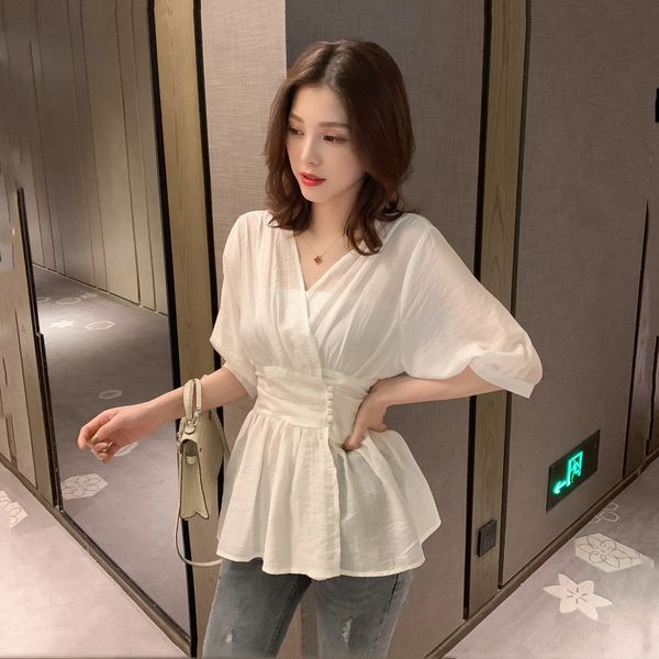 han fan v-neck waist-closed thin fairy shirt white shirtwhite shirtwomen's niche design sense careful shirt
han fan v-neck waist-closed thin fairy shirt white shirtwhite shirtwomen's niche design sense careful shirt