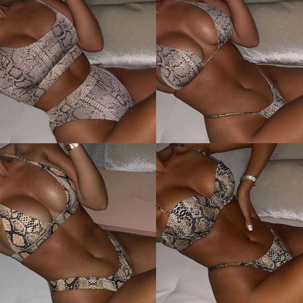 women 2 piece swimsuit snake print bikini padded bathing suit thong bikini push up biquini bandage swimwear swimsuit for women, White;black
women 2 piece swimsuit snake print bikini padded bathing suit thong bikini push up biquini bandage swimwear swimsuit for women, White;black