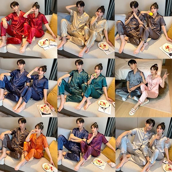 jodp0 summer simulation silk solid color short sleeve trousers couple suit men and simulation pajamas trousers pajamas women can mix and mat, Black;brown
jodp0 summer simulation silk solid color short sleeve trousers couple suit men and simulation pajamas trousers pajamas women can mix and mat, Black;brown