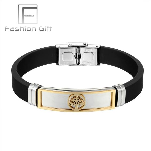 fgifter new fashion jewelry silicone rubber gold color life of tree stainless steel men bracelets bangles 806, Red;blue
fgifter new fashion jewelry silicone rubber gold color life of tree stainless steel men bracelets bangles 806, Red;blue