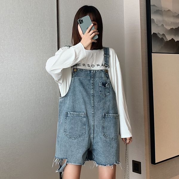 suitable for japanese and korean casual all-match loose high waist and shorts slimming ripped denim shorts, Blue
suitable for japanese and korean casual all-match loose high waist and shorts slimming ripped denim shorts, Blue