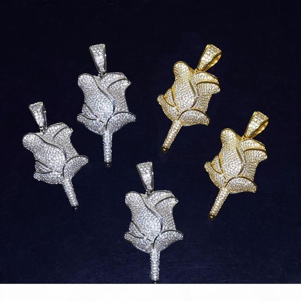new rose flower necklace pendant gold silver rosegold iced out cubic zircon bling men hip hop jewelry
new rose flower necklace pendant gold silver rosegold iced out cubic zircon bling men hip hop jewelry
