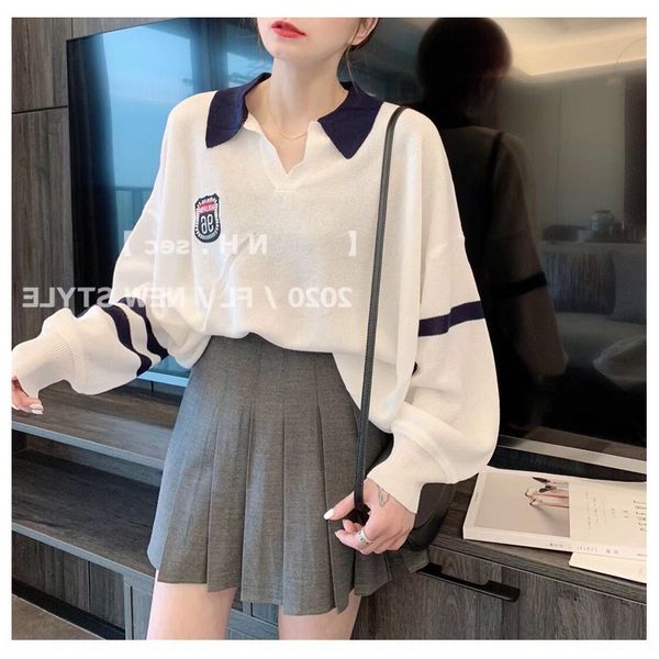 polo collar long-sleeved ice silk pullover knitwear t-shirt knitwear women's 2020 summer new pulloverstyle loose top, White
polo collar long-sleeved ice silk pullover knitwear t-shirt knitwear women's 2020 summer new pulloverstyle loose top, White