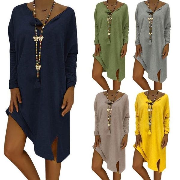 2020 spring big size autumn long sleeve loose women dress causal solid dresses side split female vestido robe femme, Black;gray
2020 spring big size autumn long sleeve loose women dress causal solid dresses side split female vestido robe femme, Black;gray