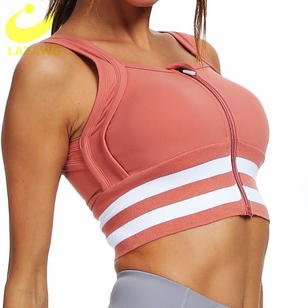 lazawg zipper sports bra women yoga high impact shockproof underwear gym fitness crop colorful active wear pad push up bra, White;black
lazawg zipper sports bra women yoga high impact shockproof underwear gym fitness crop colorful active wear pad push up bra, White;black